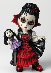 Cosplay Kids Figurines- Vampire Girl Holding A Vampire Doll 