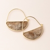 Crystal Prism Hoop Earrings -  Fossil/Gold Plated Crystal Prism Hoop Earrings -  Fossil/Gold Plated