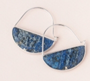 Crystal Prism Hoop Earrings -  Lapis Lazuli Stone of Truth Crystal Prism Hoop Earrings -  Lapis Lazuli Stone of Truth