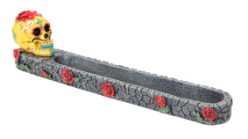 Day of The Dead Skull Incense Burner (Yellow Calavera) 