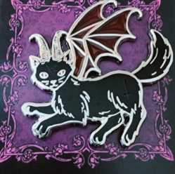 Demon Cat Enamel Pin   Spring Goddess Enamel Pin 