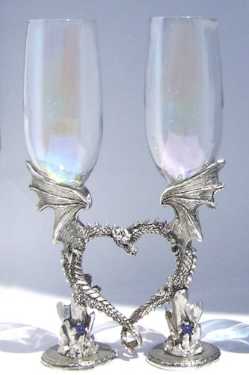 Dragon Heart Glasses-Pewter Toasting Glasses 