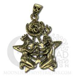 Dryad Bronze Great Rite Pentacle Pendant ZPD2316 