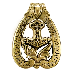  Dryad Designs Bronze Hammer Thors Mjolnir Rune Pendant  