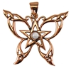 Dryad Designs Copper Butterfly Pentacle Pendant with White Moonstone  