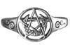 Dryad Designs Sterling Silver Crescent Moon Pentacle Ring 