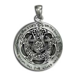 Dryad Sterling Silver Moon Pentacle Pendant   