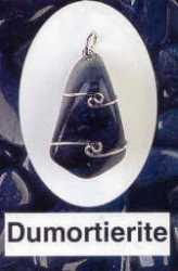 Dumortierite Wire Wrap Pendant Psychic Ability, strength of purpose 