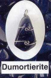 Dumortierite Wire Wrap Pendant Psychic Ability, strength of purpose 