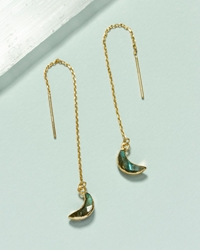 Eclipse Threader in Labradorite Earrings Bohemian Jewelry, Boho Jewelry, Eclectic Jewelry, Bohemian Earrings, Emerald Sun Earrings