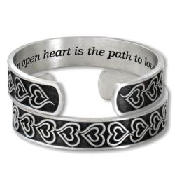 Eve's Heart Bracelet with inscription  "An open heart is the path to love"  