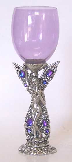 Fairy Flower Glass Pewter Wine Glass 