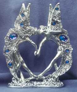 Fairy Heart Pewter Cake Topper  
