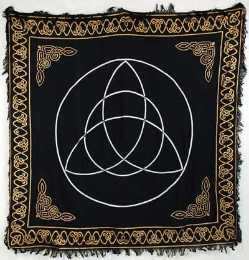 GOLD/SILVER/BLACK TRIQUETRA ALTAR CLOTH GOLD/SILVER/BLACK TRIQUETRA ALTAR CLOTH