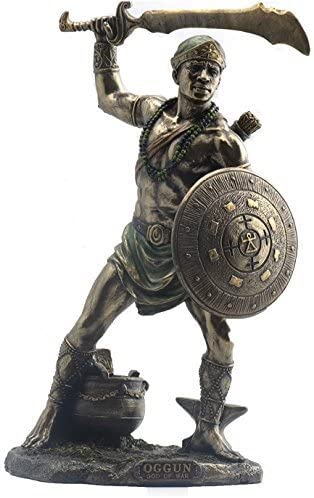 Oggun God of War, Iron and Hunting Statue Goddess Oshun Statue Orisha, Oya Statue, Yemaya Statue, Orisha Statue, 