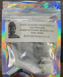 Green Goddess Amber Resin Incense, Smells Divine!! 