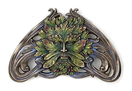 Green Man {Greenman) Art Nouveau Vine Wall Plaque 