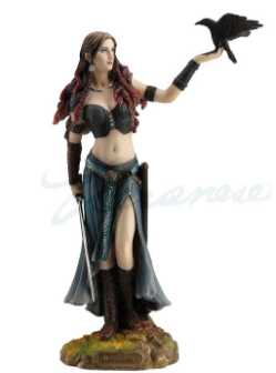 Hand Painted Celtic Morrigan Goddess of Birth, Battle and Death  Hand Painted Celtic Morrigan Goddess of Birth, Battle and Death, Goddess Morrigan, Morrigan Statue, Beautiful Morrigan Statue 