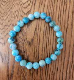 Hemimorphite Beaded Bracelet for Emotional Healing INDIGO GABBRO (Mystic Merlinite) for magic and mystery! 8mm Beaded Crystal Stone Bracelet  