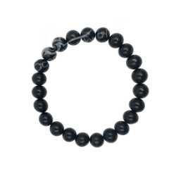 Jet 8mm Beaded Crystal Stone Bracelet for Protection Kambaba Jasper  8mm Beaded Crystal Stone Bracelet  for Healing and Calming