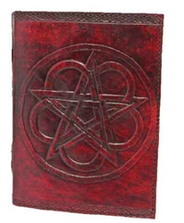 Leather Embossed 5 x7 inch Pentagram Journal with wrap 