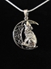 Lisa Parker Howling Wolf Pentacle Moon Sterling Silver Pendant 