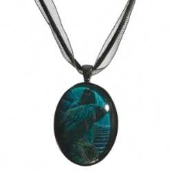 Lisa Parker Necklace Watchmen Raven Glass Covered Pendant 