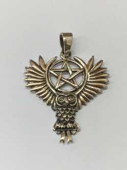  Lisa Parker Owl Pentacle Sterling Silver Pendant  