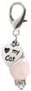 "Love My Cat Charm" Rose Quartz & Swarovski Crystal 
