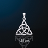 Lovely Small Charmed Symbol Trinity Triquetra Pendant in White Bronze 