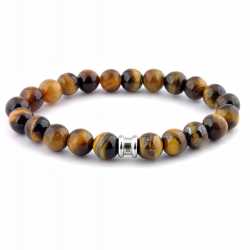 Men's Beaded Gemstone Healing Bracelet Tiger's Eye Men's Beaded Gemstone Healing Bracelet Matte Snowflake Obsidian