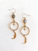 Midnight Moon - Labradorite Earrings Bohemian Jewelry, Boho Jewelry, Eclectic Jewelry, Bohemian Earrings, Emerald Sun Earrings