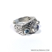 Size 7- Sterling Silver Moonstone Blue Topaz Ring by Sarda - Sarda-Ring13