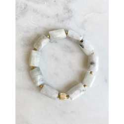 Moonstone Semi Precious Stretch Gemstone Bracelet     Moonstone Semi Precious Stretch Gemstone Bracelet    