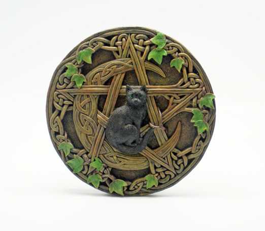Nemesis Now Black  Cat Pentacle Ivy Plaque Nemesis Now Cat Pentacle Ivy Plaque