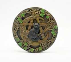 Nemesis Now Black  Cat Pentacle Ivy Plaque Nemesis Now Cat Pentacle Ivy Plaque
