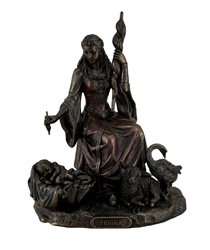 Norse Goddess Frigga Statue with baby and animals 