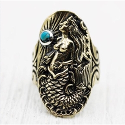 Ocean Goddess Mermaid Ring with Affirmation Ocean Goddess Mermaid Ring with Affirmation