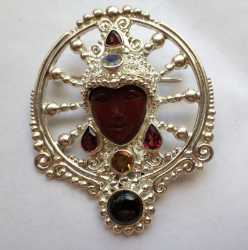 One of a Kind Carved Jasper Goddess Pendant by Offerings 