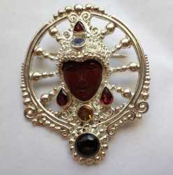 One of a Kind Carved Jasper Goddess Pendant by Offerings 