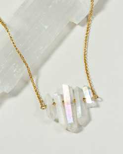 Rainy Day Quartz Necklace (Clear) Bohemian Jewelry, Boho Jewelry, Eclectic Jewelry, Bohemian Earrings, Emerald Sun Earrings