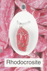 Rhodocrosite Wire Wrapped Pendant  Emotional healing and love 