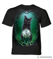 Rise of the Witches Black Cat Crystal Ball Tee w/ Pentacle by Lisa Parker 