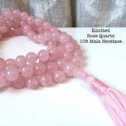Rose Quartz 108 Bead Gemstone Mala 