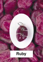 Ruby Wire Wrapped Pendant 