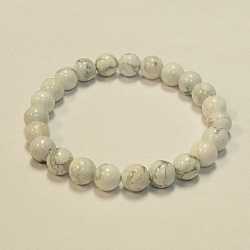 Howlite for Peace and Calmness 8mm Beaded Crystal Stone Bracelet      Stone Bracelets, Healing Bracelets, Crystal Bracelets, Crystal Bracelets Omaha, Omaha Rock Shop, Omaha Metaphysical Shop