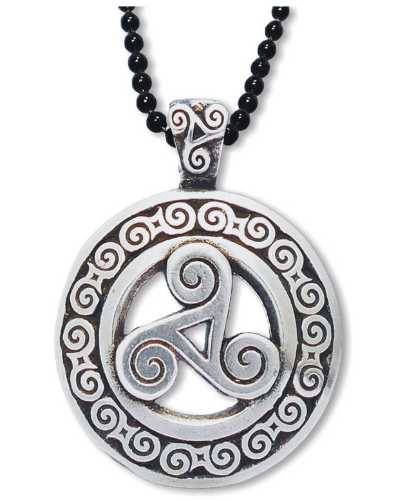 Rustic Celtic Knotwork Triskele Pendant 