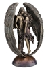 Guardian Angel Figurine Bronze Finish 