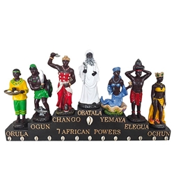 7 Seven African Powers Orishas Statue Set of Twelve Small Orishas Statues, Beautiful!Oshun, Oggun, Yemaya, Chango, Obatala, OYA, Aja Orisha, Ochosi, Orunla, Ellugua, Olokun, Obba