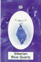 Siberian Blue Quartz Wire Wrapped Pendant 